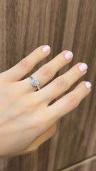 Anillo tipo ilusión Diamantes - Oro blanco