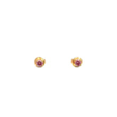 Aretes con Moissanita rosada 0.20 ct - Oro amarillo