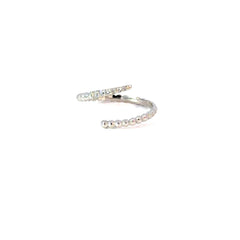 Anillo Floritura abierta Diamantes - Oro blanco