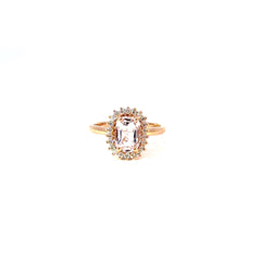 Anillo Morganita cluster Diamantes