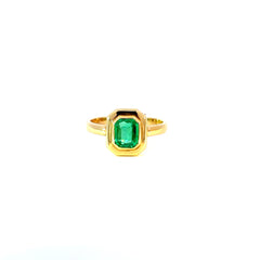 Anillo Esmeralda doble bisel - Oro amarillo