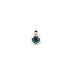 Dije Topacio London Blue con moissanitas