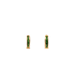 Candongas con Circones verdes - Oro amarillo
