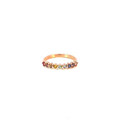 Cintillo Cross Zafiros de colores - Oro rosado
