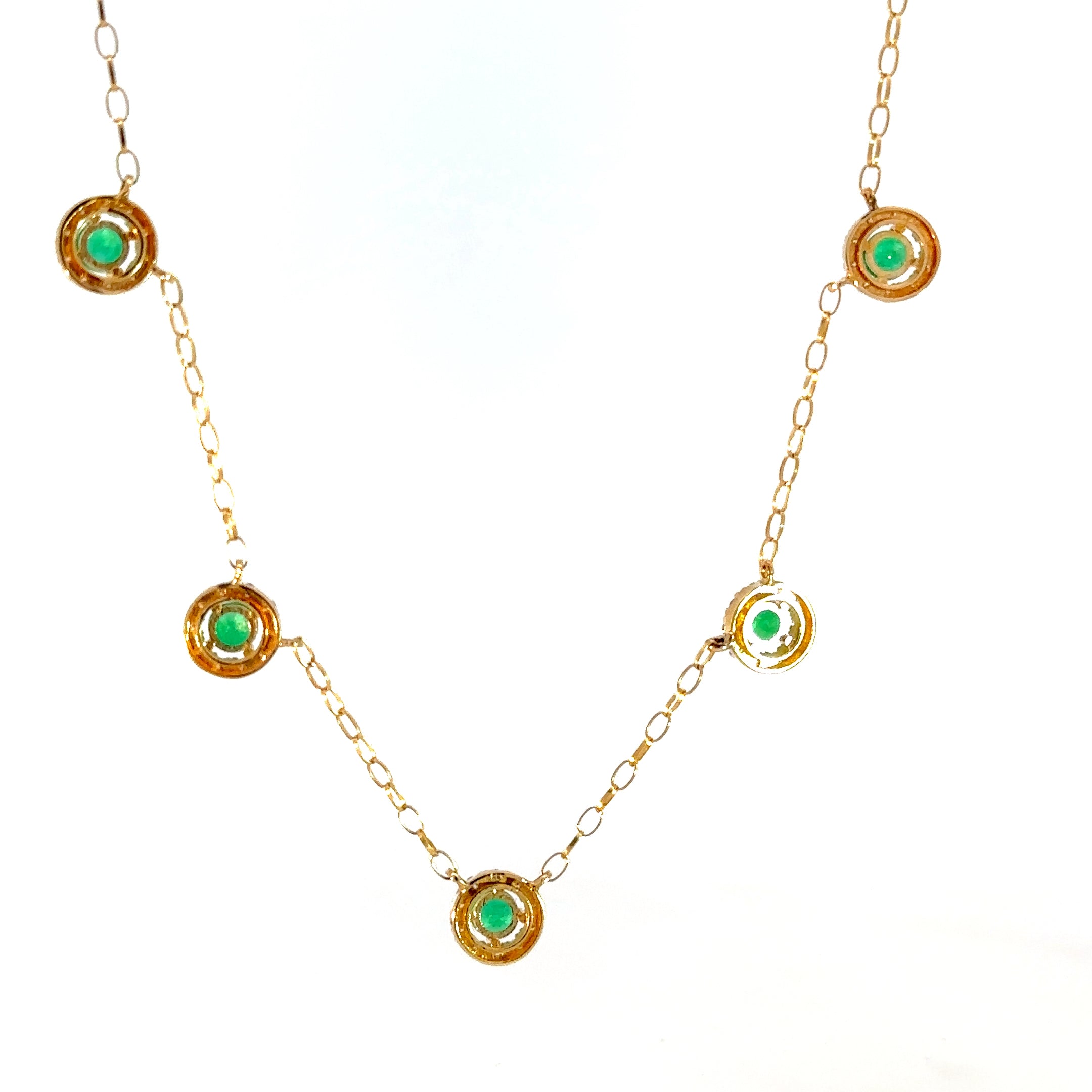 Gargantilla esmeraldas halo diamantes