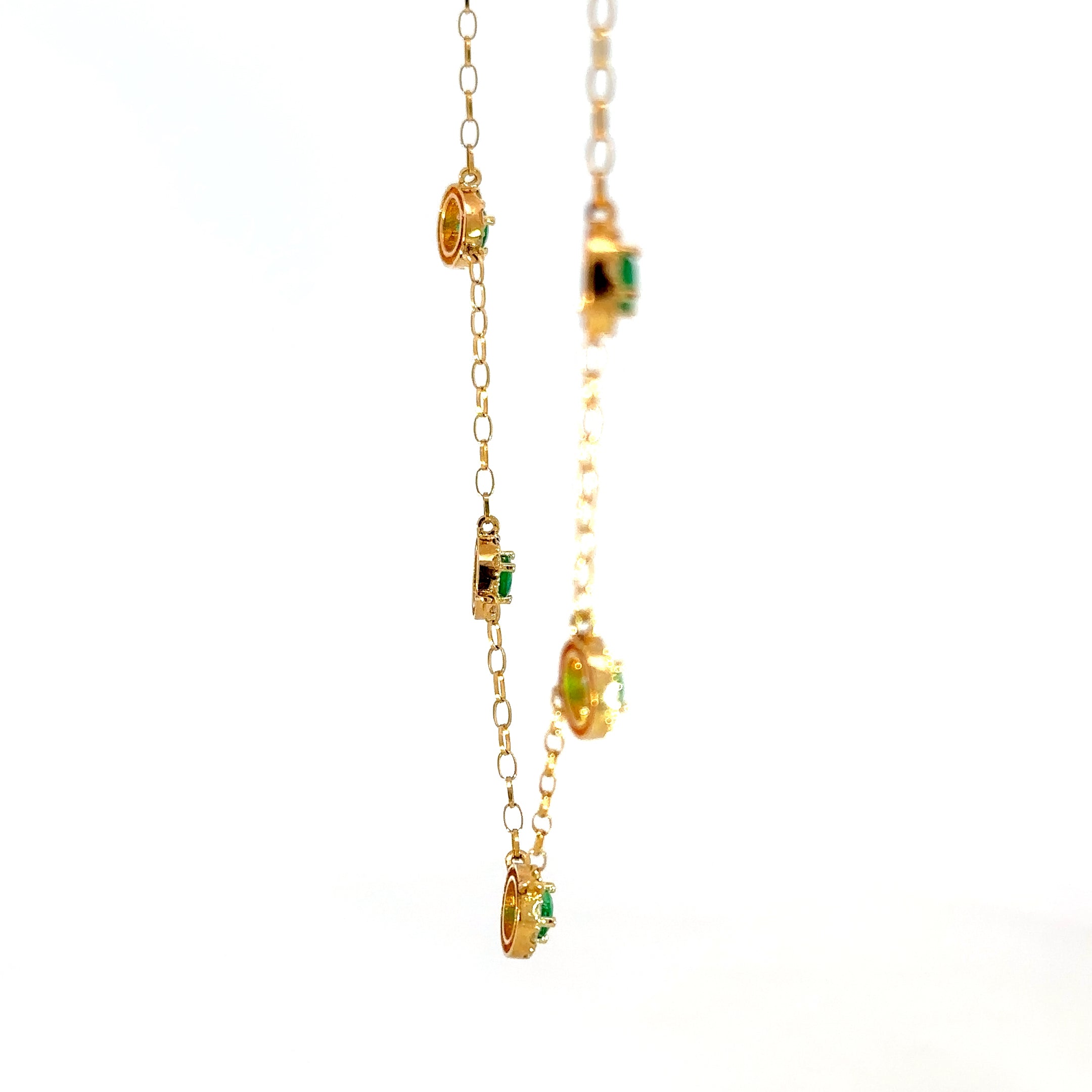 Gargantilla esmeraldas halo diamantes