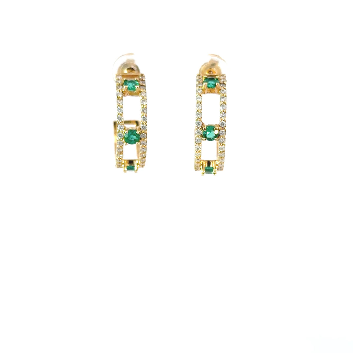 Candongas oro esmeraldas y moissanita