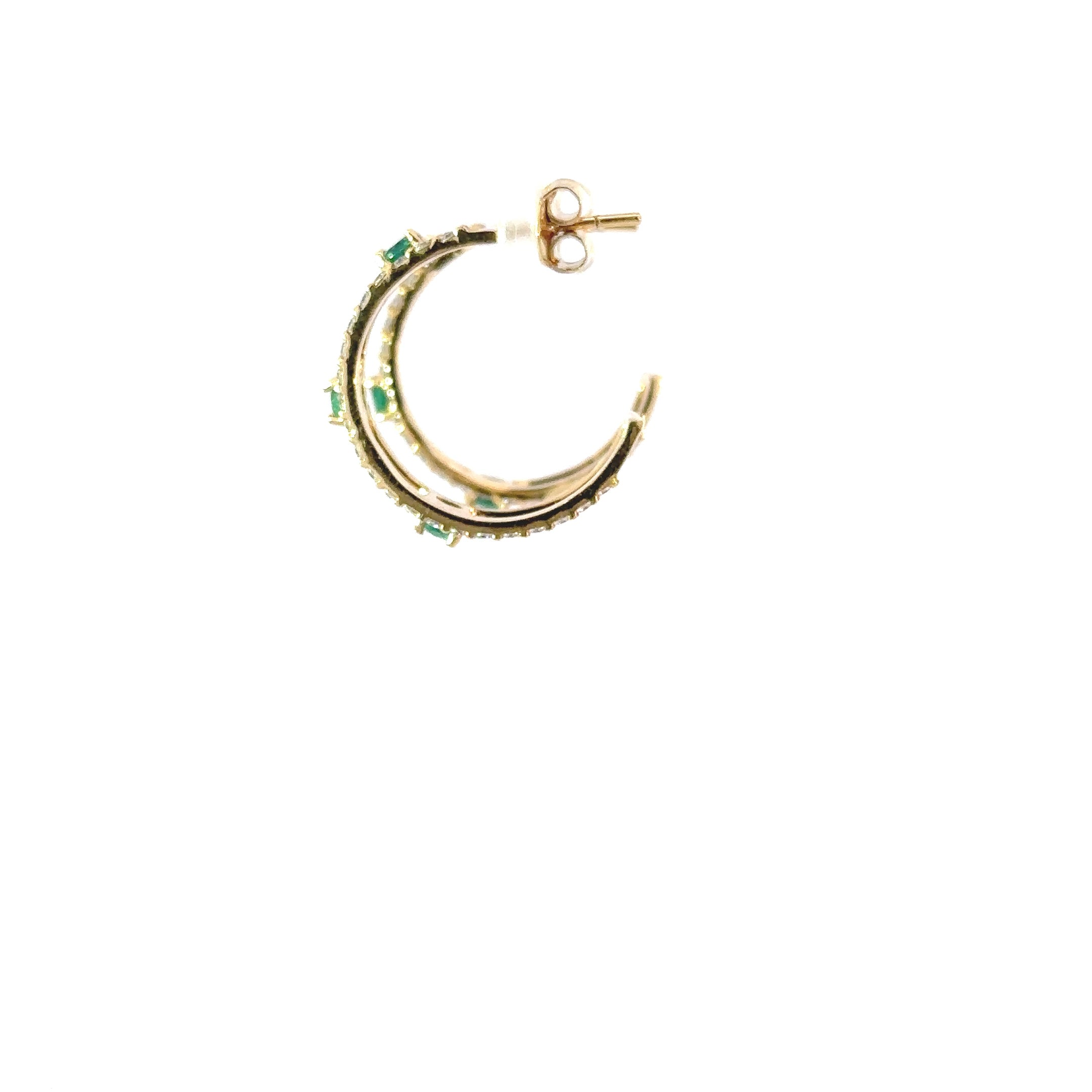 Candongas oro esmeraldas y moissanita