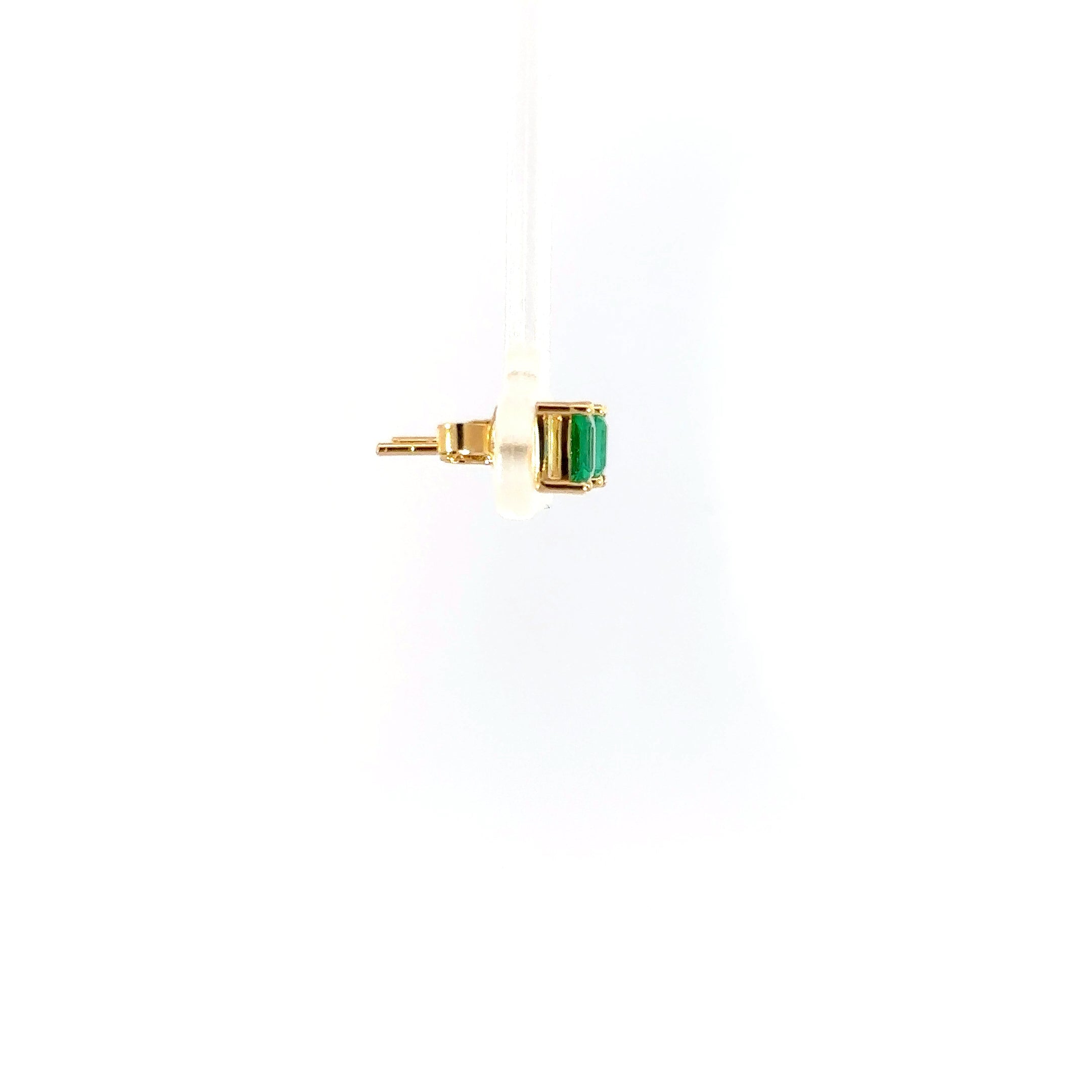 Aretes oro Amarillo Esmeralda cuadrada Grandes