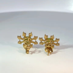 Aretes oro amarillo Citrino y Moissanitas