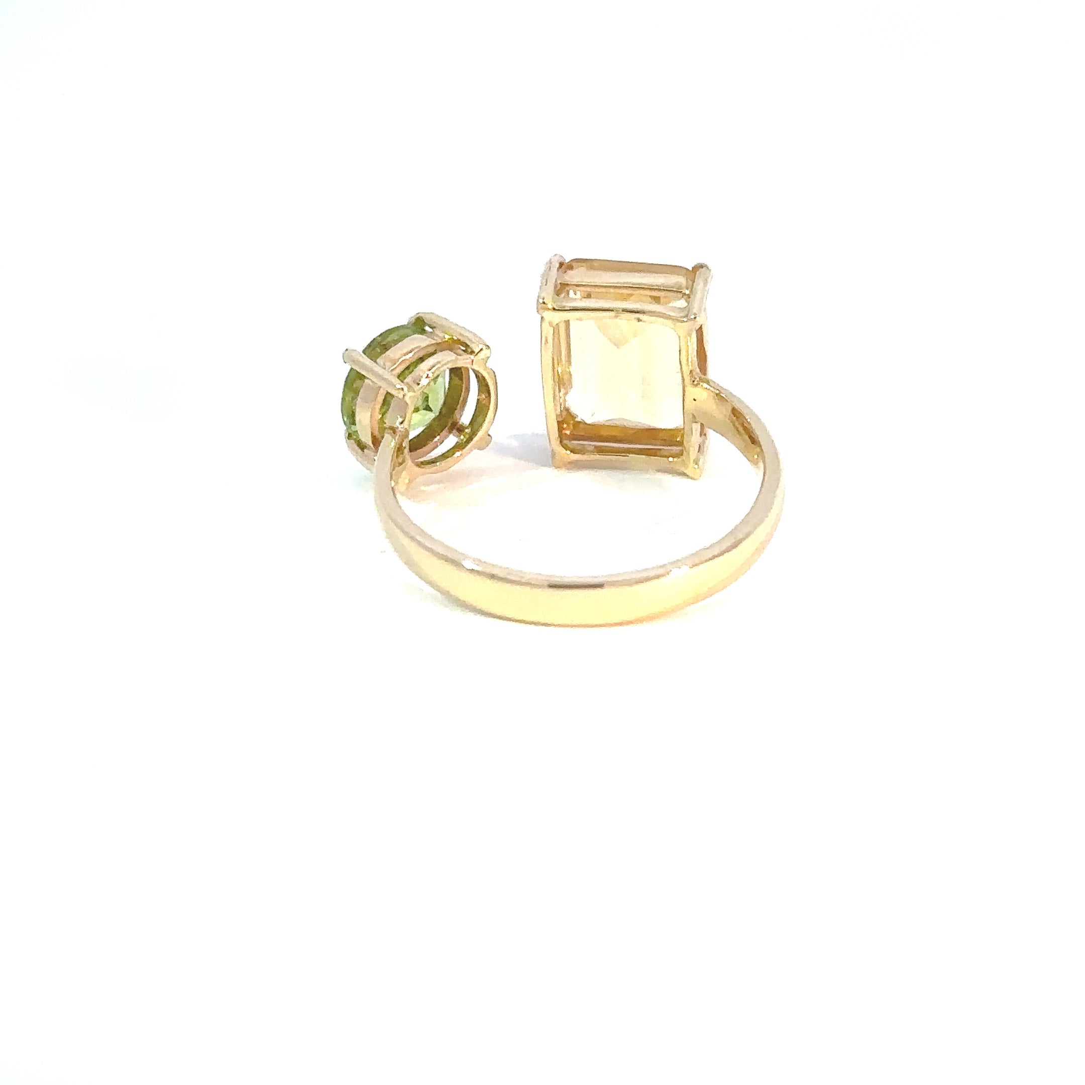 Anillo de Oro Amarillo con citrino y peridot