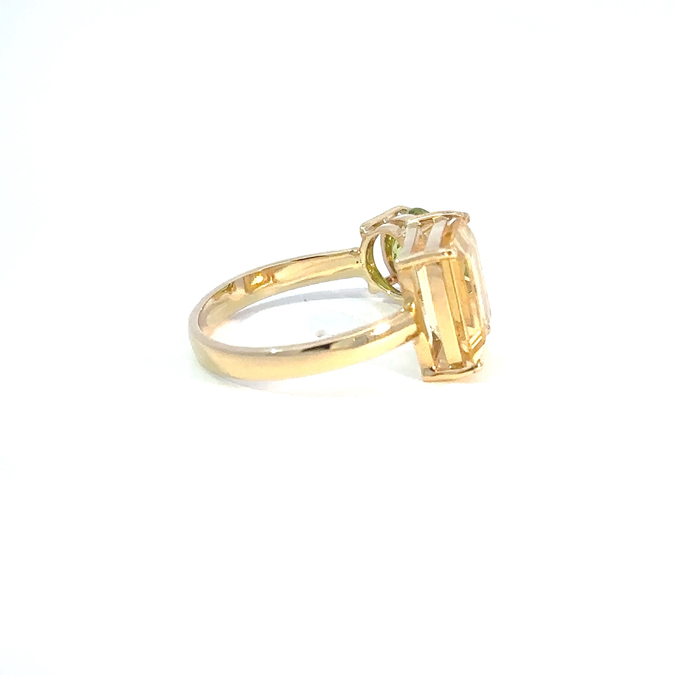 Anillo de Oro Amarillo con citrino y peridot