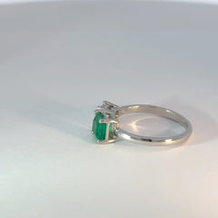 Anillo oro blanco toi et moi esmeralda y diamante