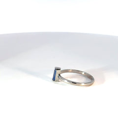 Anillo Zafiro Natural baguette