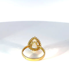 Anillo cluster oro amarillo Citrino y Moissanitas