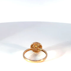 Anillo oro rosado Ópalo natural y diamantes