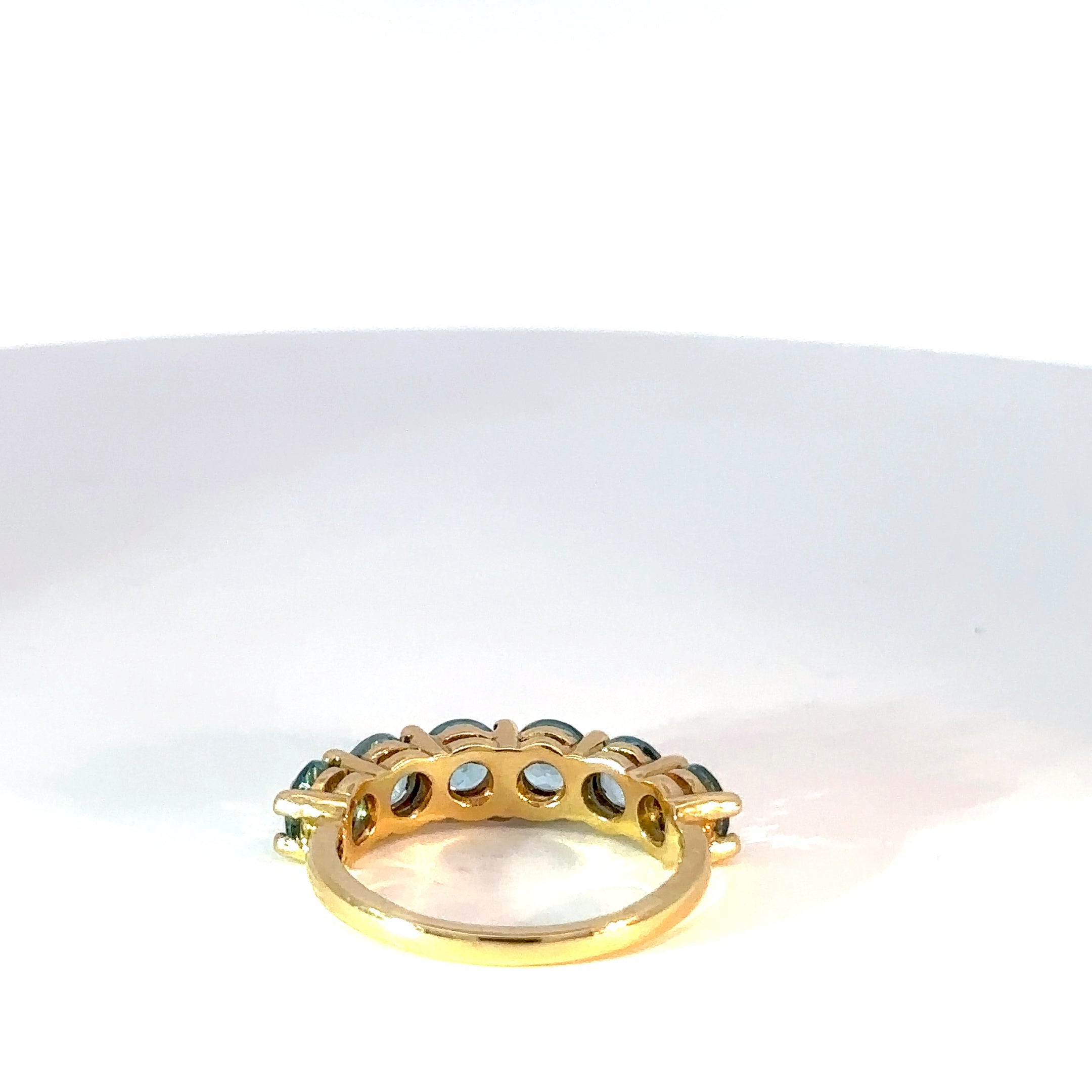 Anillo cintillo oro amarillo topacio swiss blue