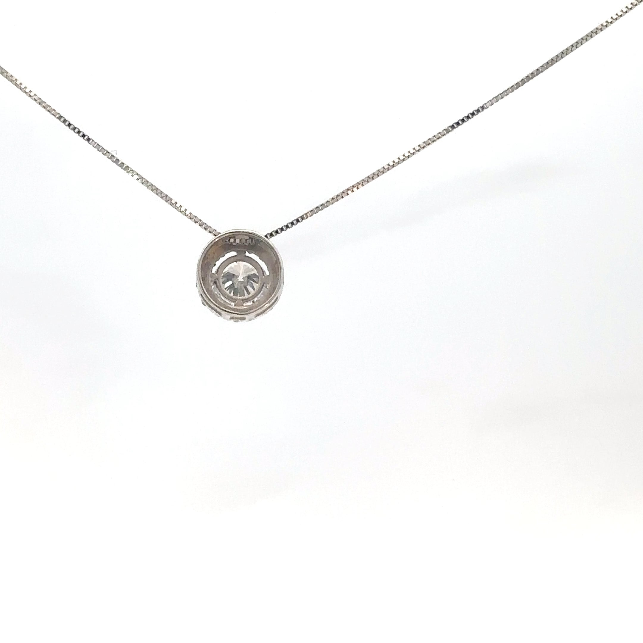 Dije Halo en Oro Blanco y Diamantes