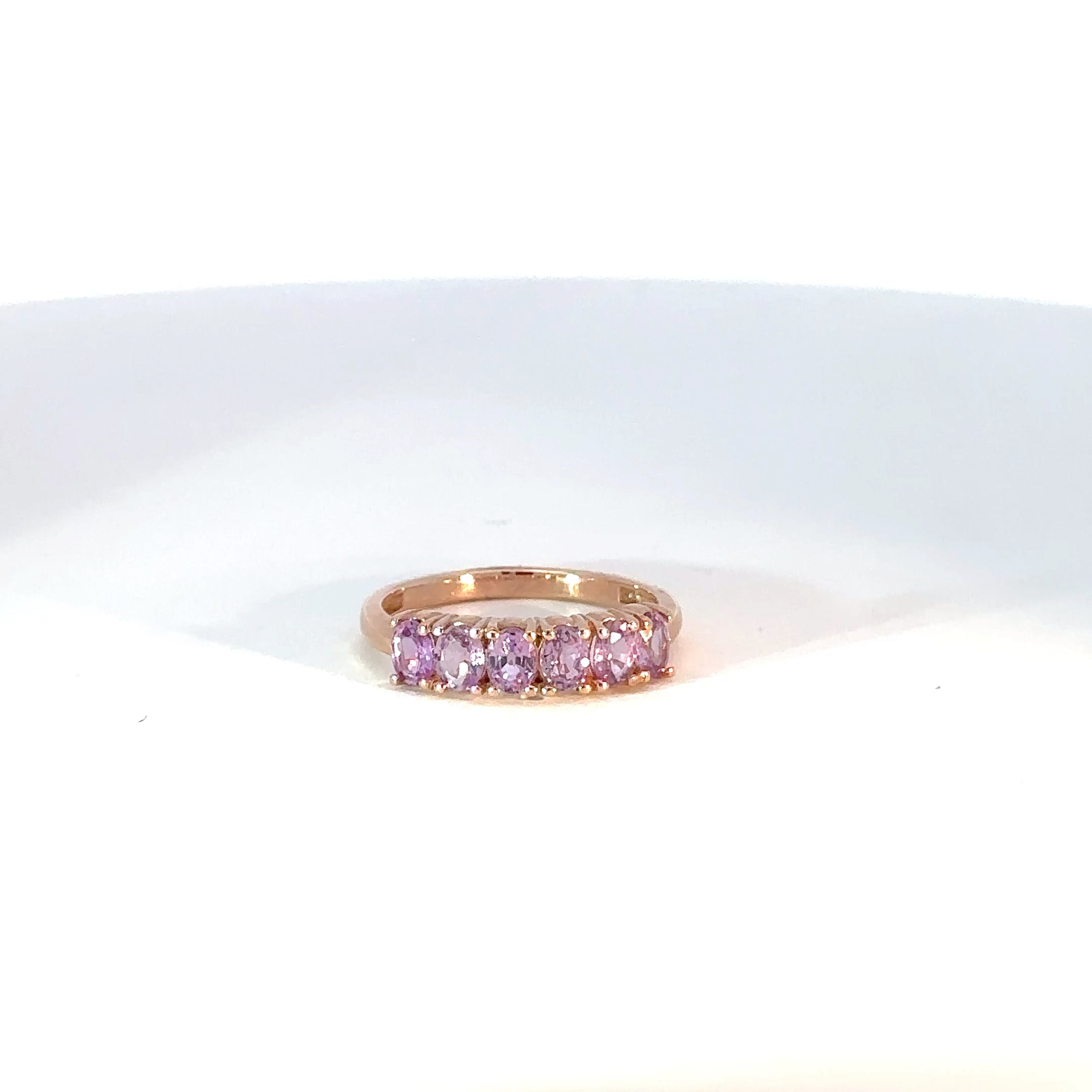 Anillo Cluster en Oro Rosa con Turmalina Rosa