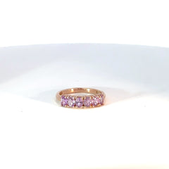 Anillo Cluster en Oro Rosa con Turmalina Rosa