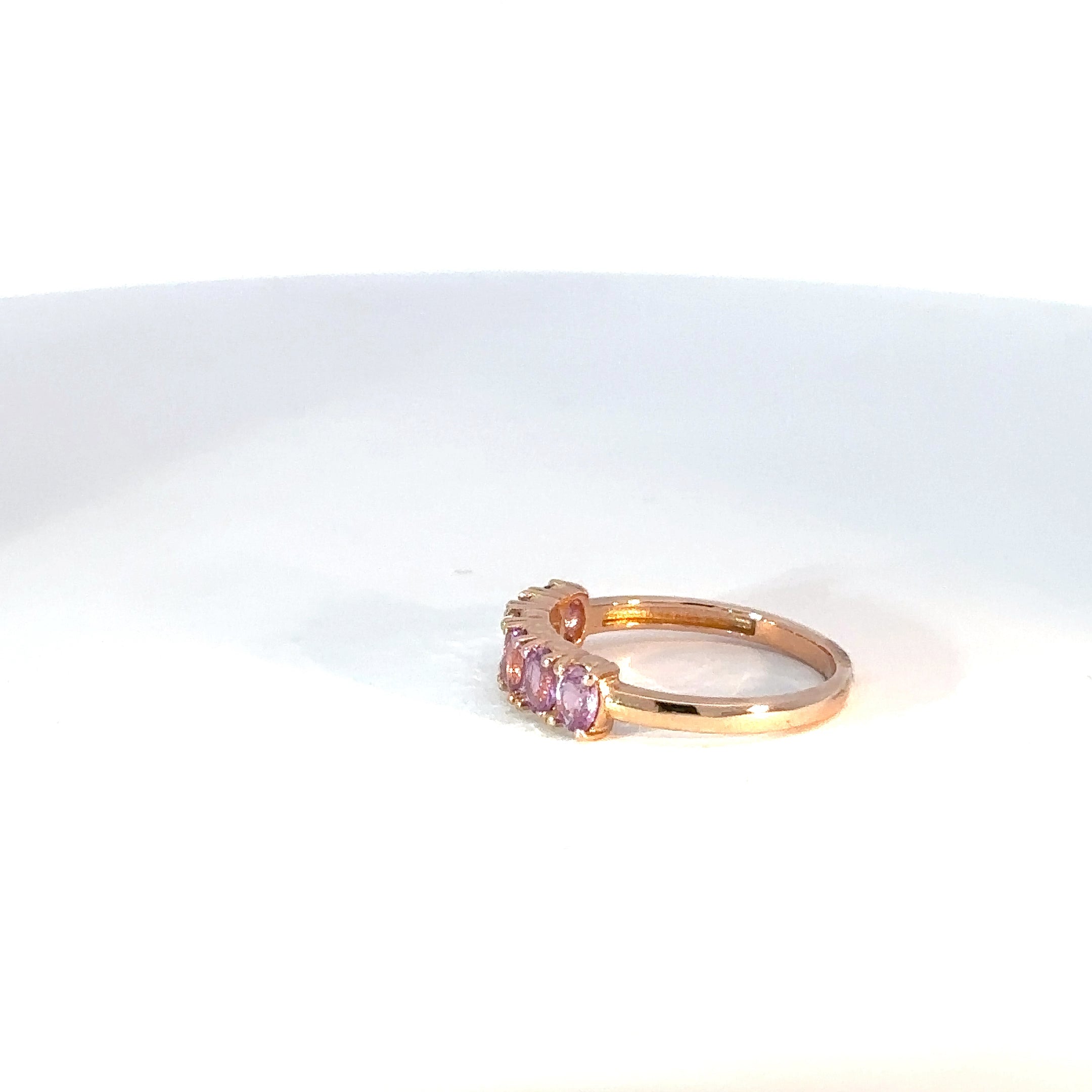 Anillo Cluster en Oro Rosa con Turmalina Rosa