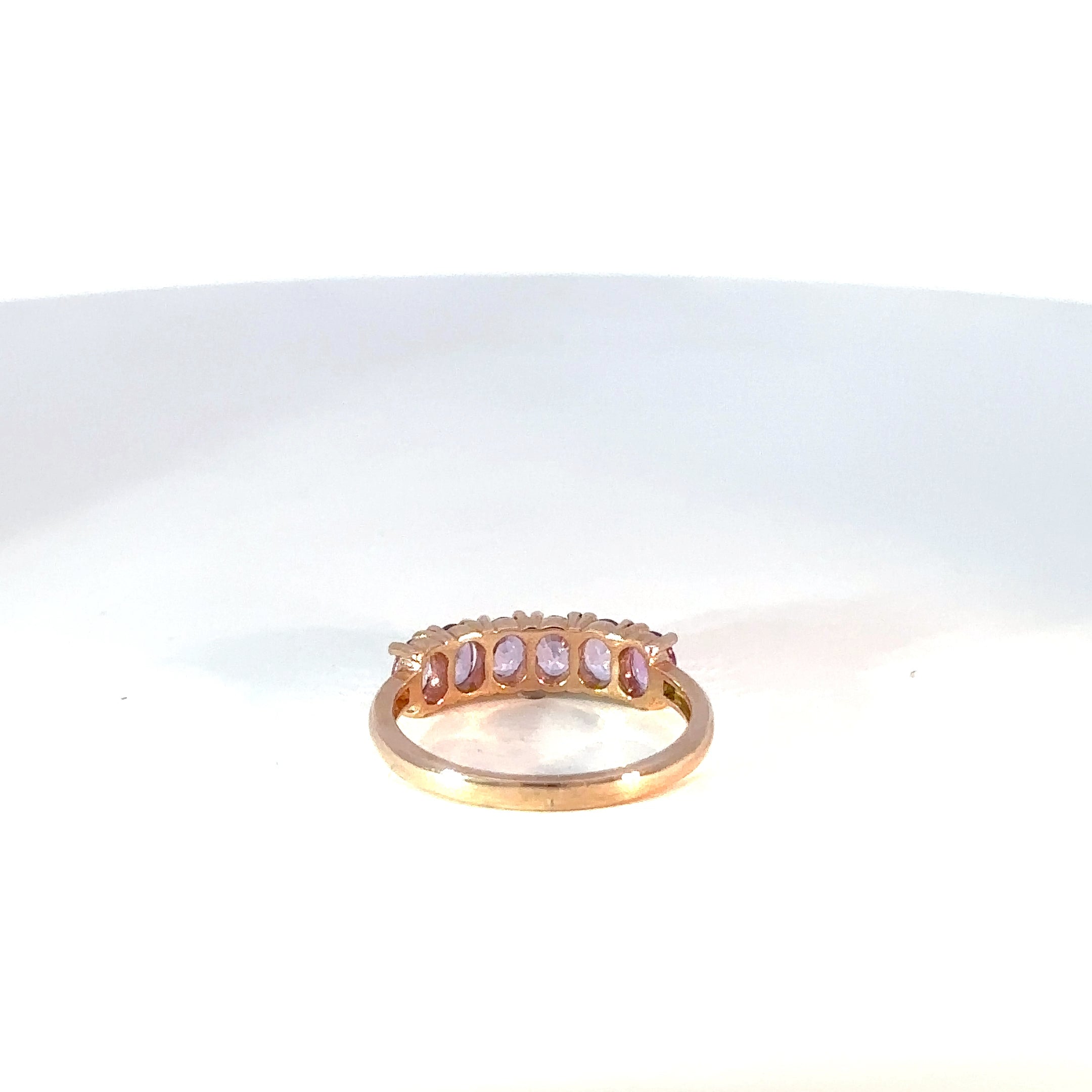 Anillo Cluster en Oro Rosa con Turmalina Rosa