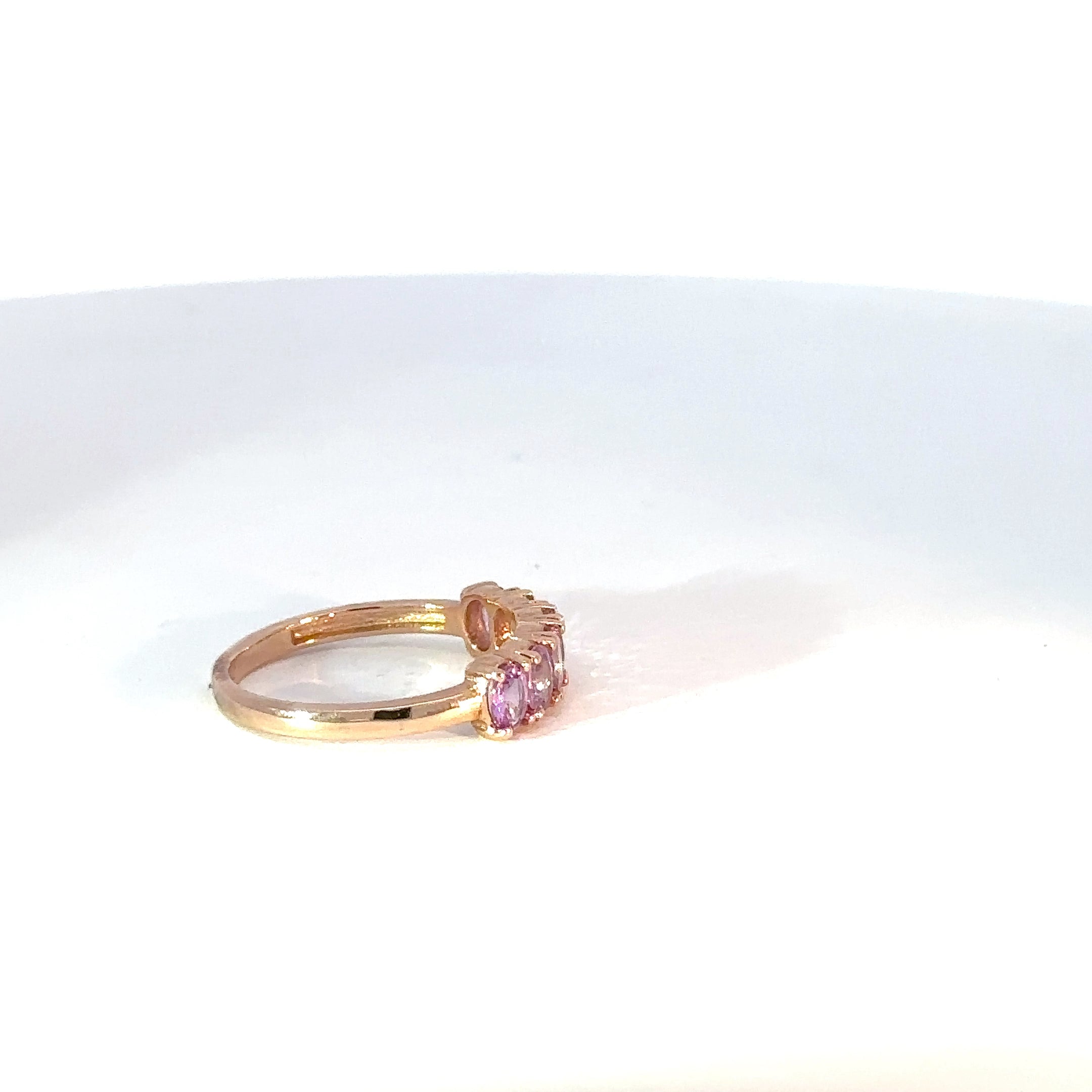 Anillo Cluster en Oro Rosa con Turmalina Rosa