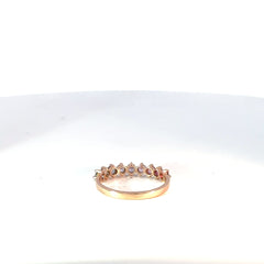 Anillo Cintillo en Oro Rosa con Zafiros Multicolor