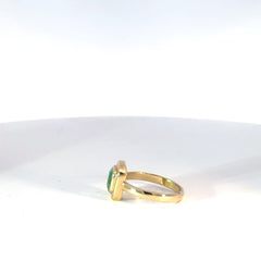 Anillo en Oro Amarillo con Esmeralda doble bisel