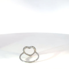 Anillo de plata corazón circones