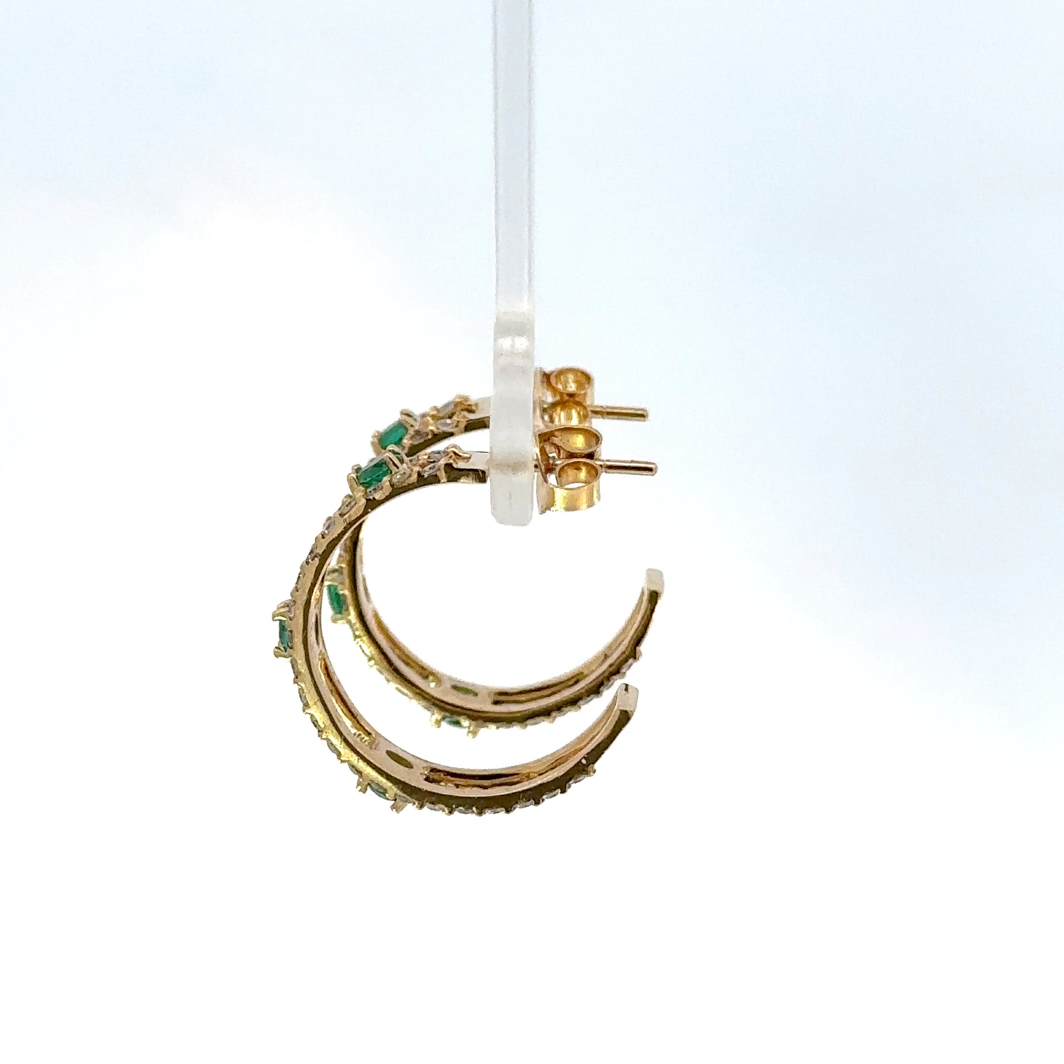 Candongas oro esmeraldas y moissanita