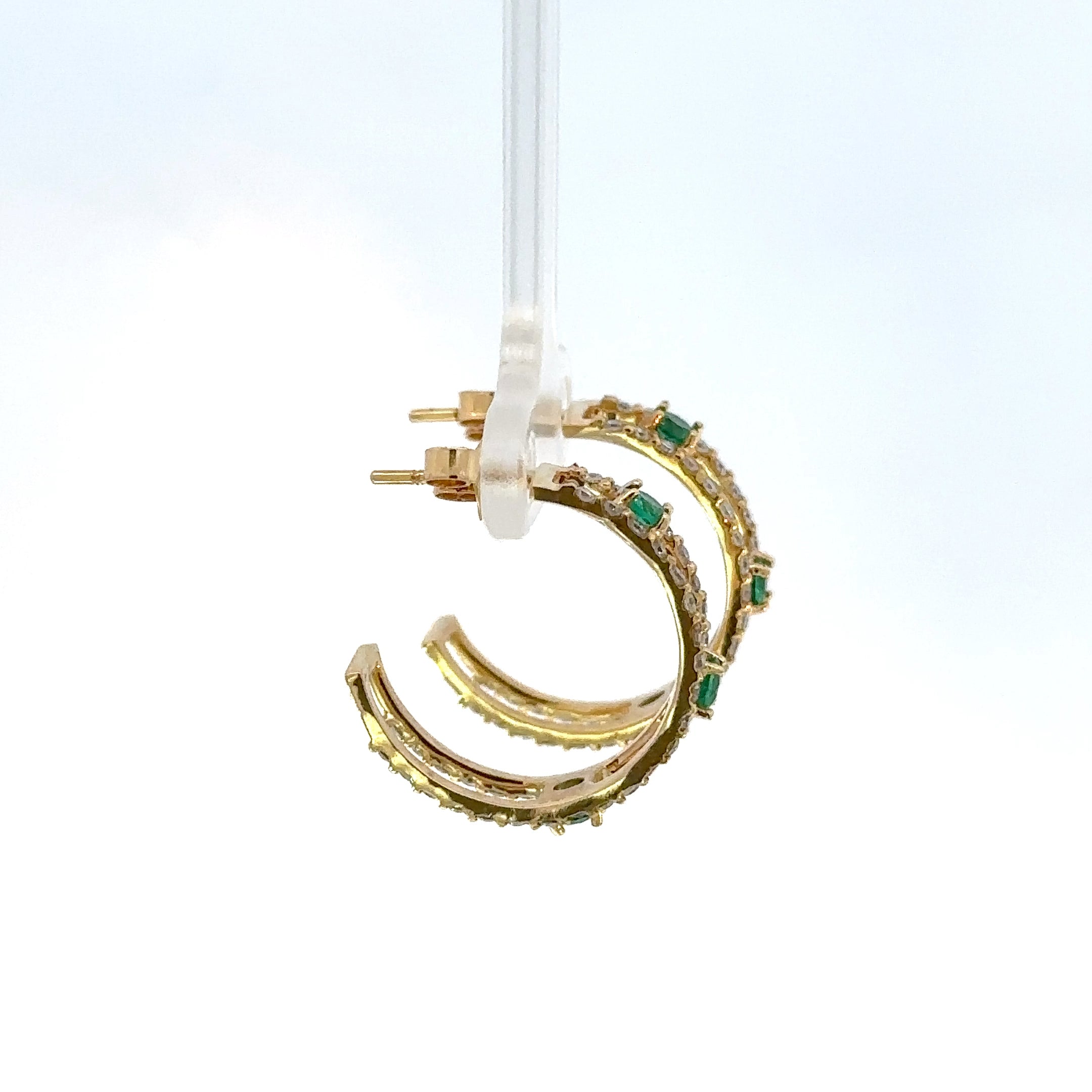 Candongas oro esmeraldas y moissanita