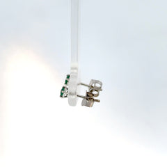 Aretes Esmeralda solitario oro blanco