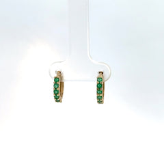 Candongas Esmeraldas en Oro Amarillo