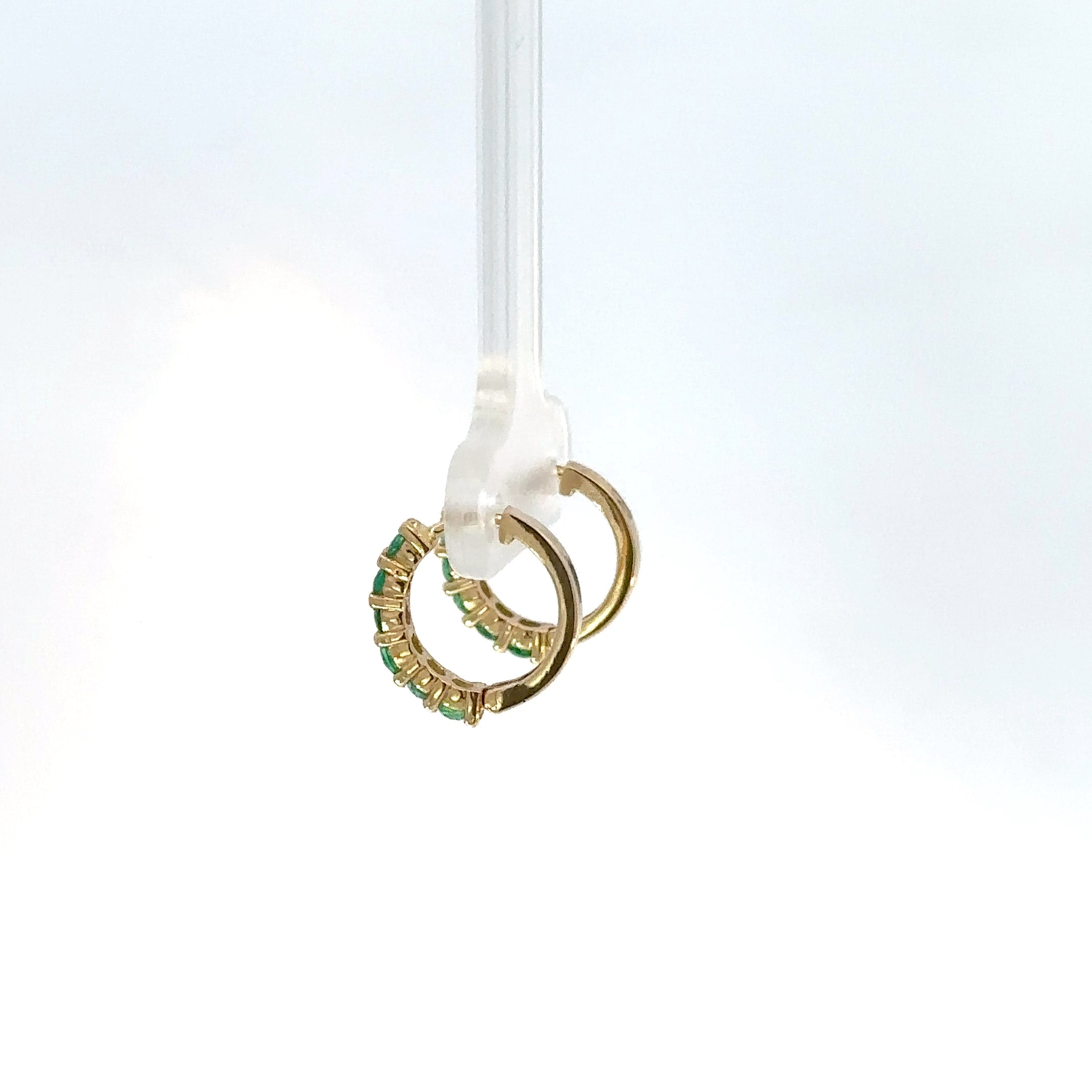 Candongas Esmeraldas en Oro Amarillo