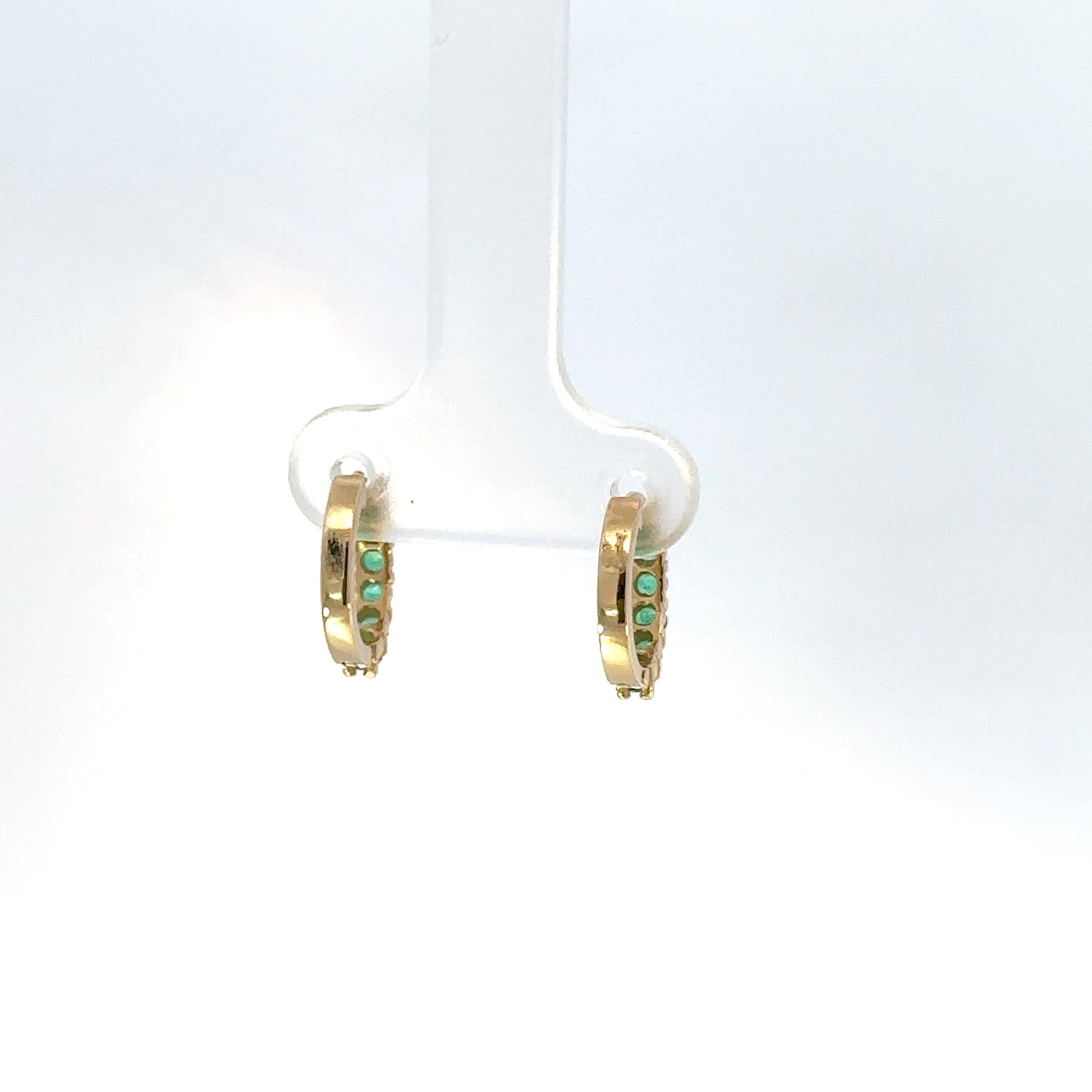 Candongas Esmeraldas en Oro Amarillo