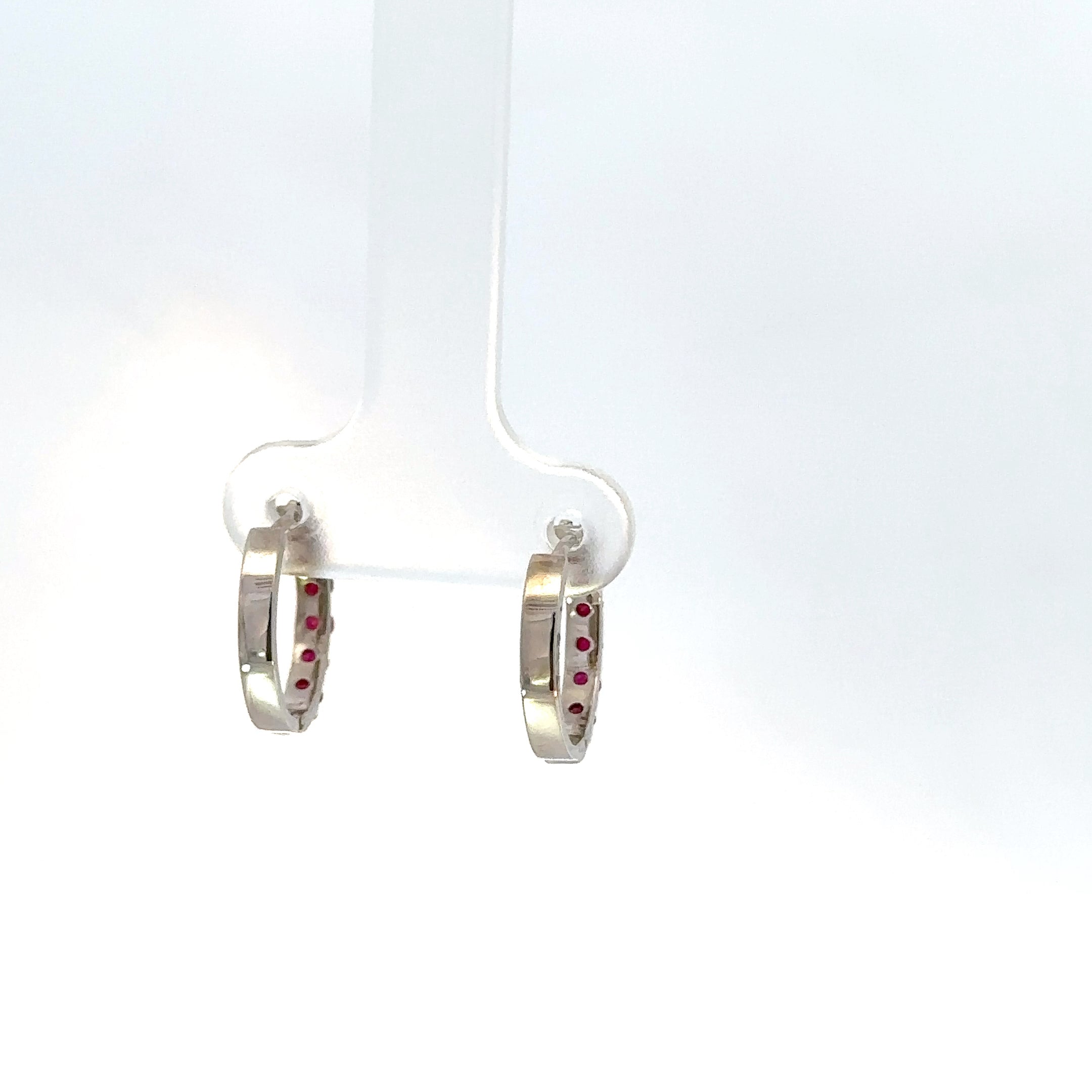 Candongas oro blanco y rubíes