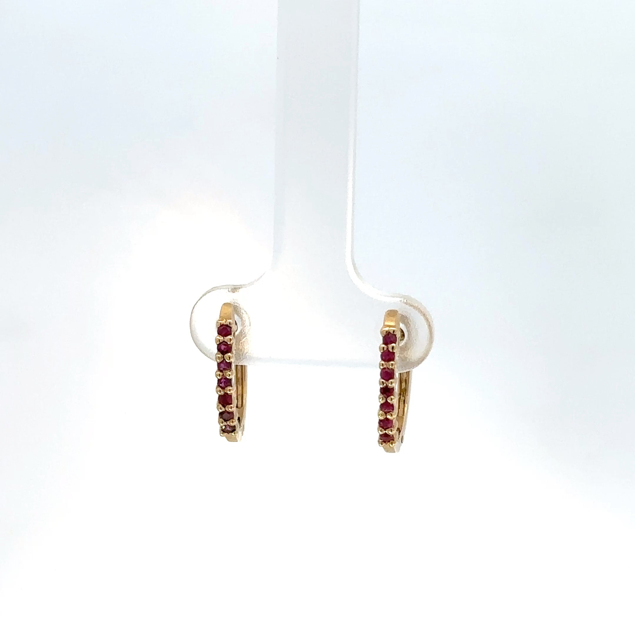 Candongas oro amarillo rubies