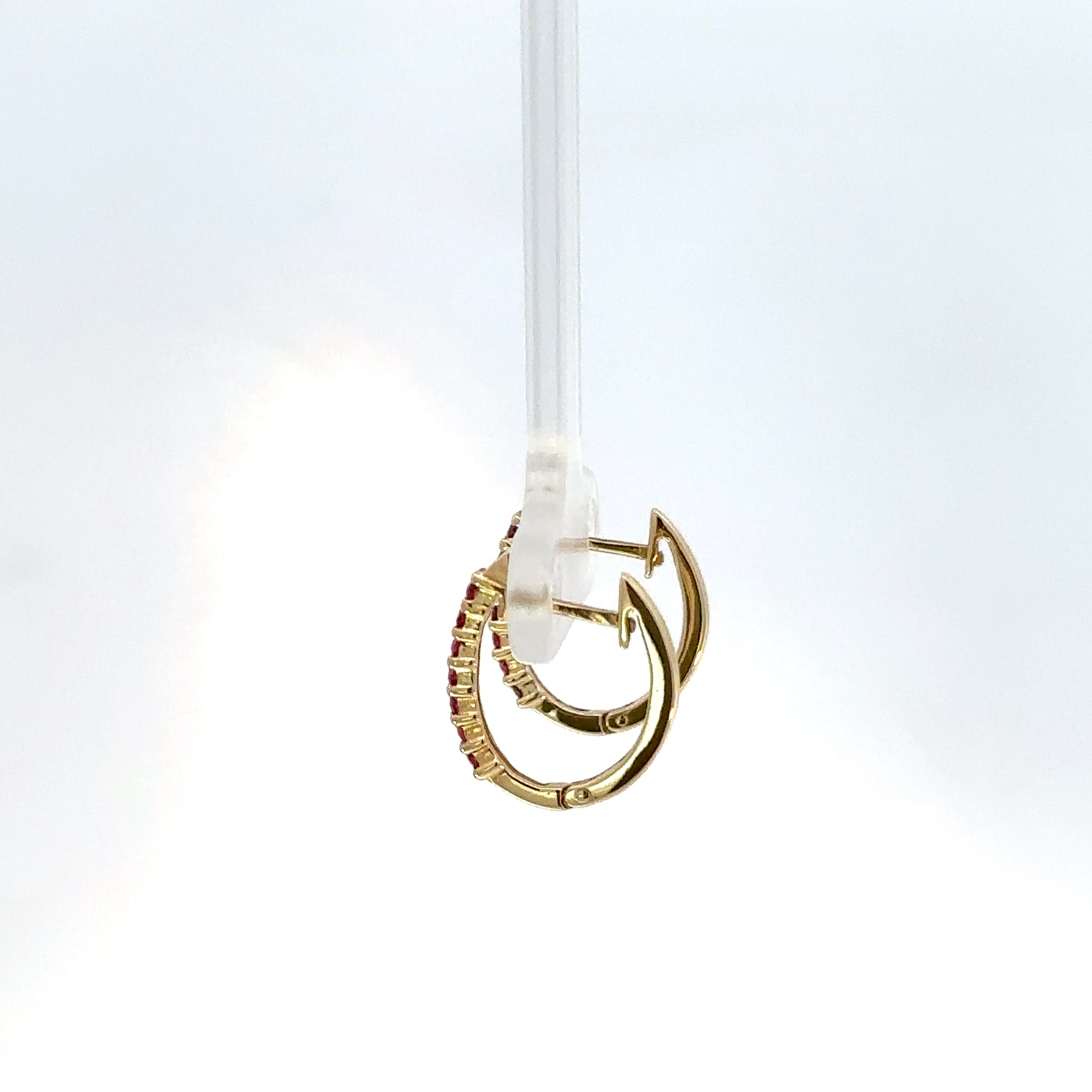 Candongas oro amarillo rubies