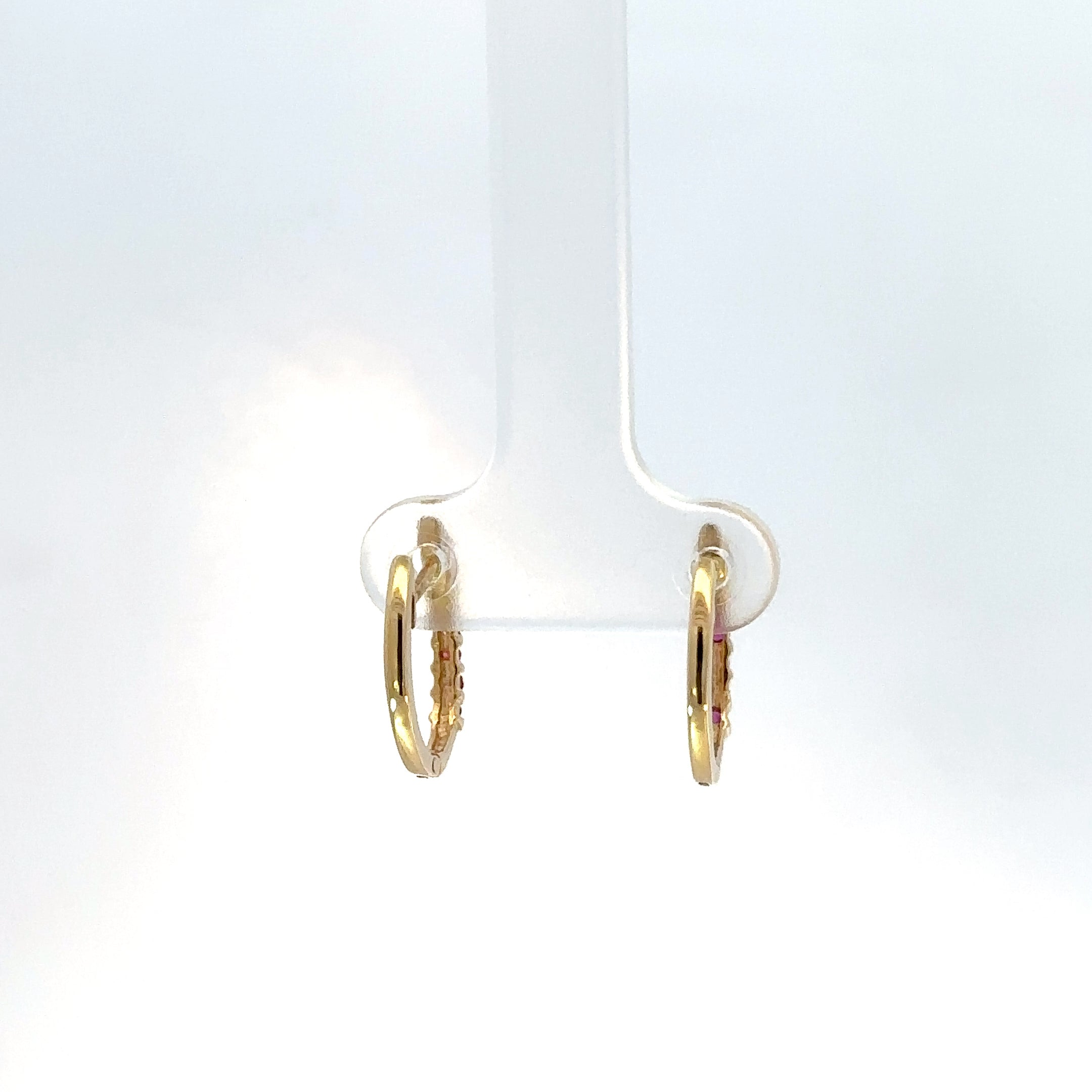 Candongas oro amarillo rubies