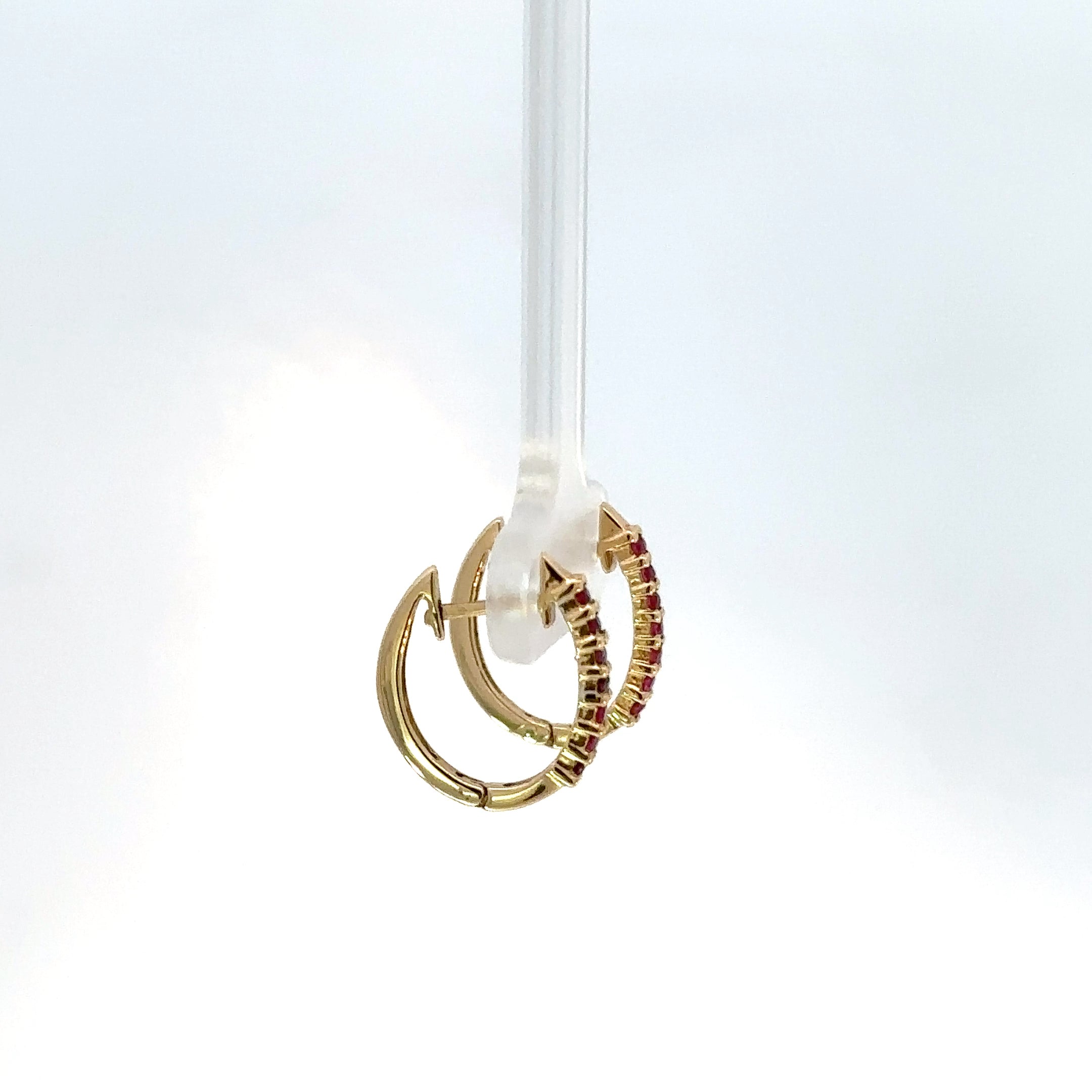 Candongas oro amarillo rubies