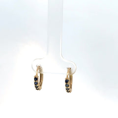 Candongas en Oro Blanco de Zafiro Azul