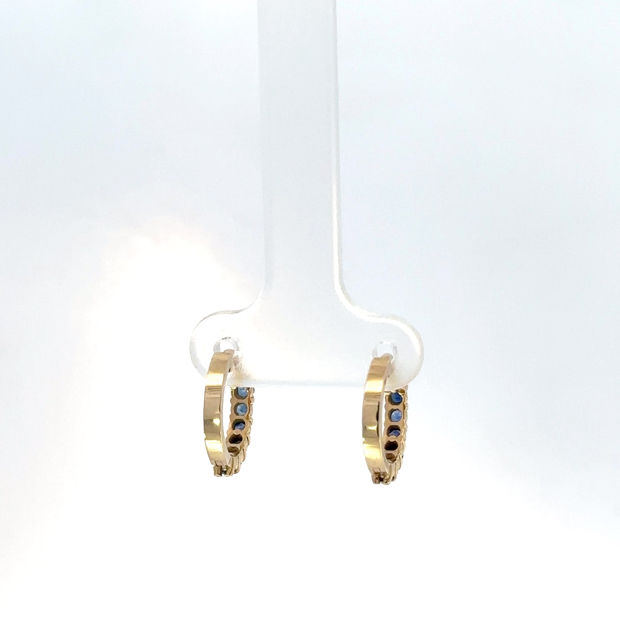 Candongas en Oro Blanco de Zafiro Azul