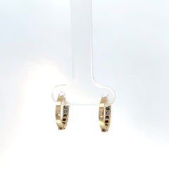 Candongas en Oro Blanco de Zafiro Azul