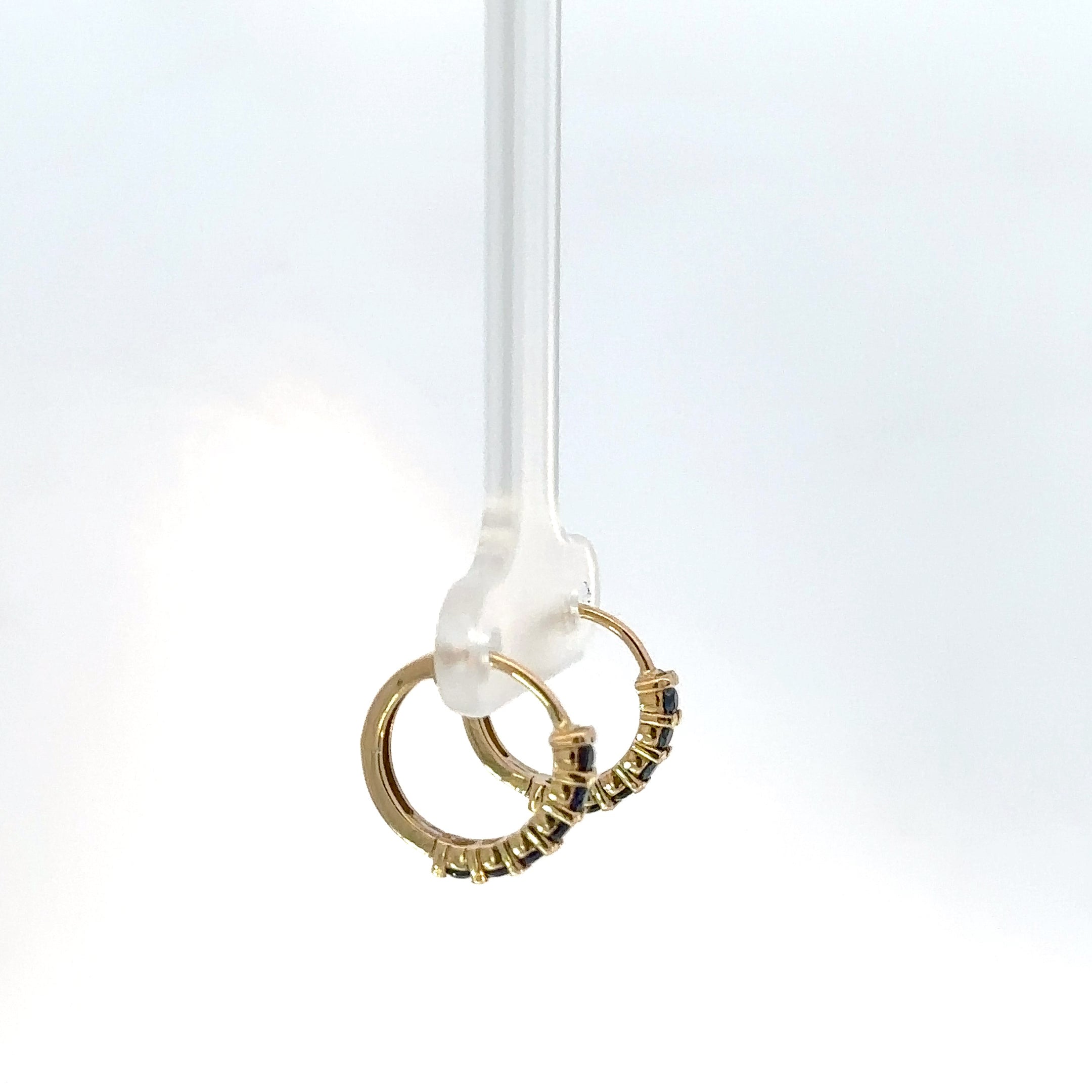 Candongas en Oro Blanco de Zafiro Azul