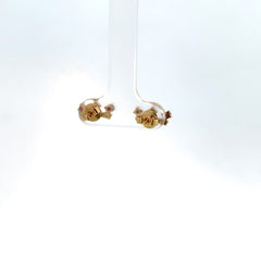 Aretes de Oro Amarillo con Rubí y diamantes
