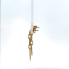 Aretes bambalinas en oro amarillo con moissanitas