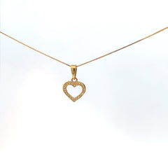 Dije de Corazón con Circones en Oro Amarillo