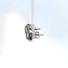 Aretes Aguamarina con diamantes oro blanco