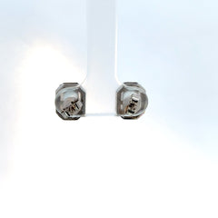 Aretes Aguamarina con diamantes oro blanco